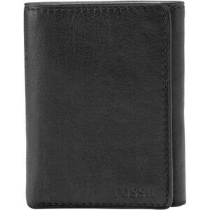 Men's Ingram Leather Trifold with ID Window Wallet, Black